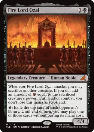 Fire Lord Ozai [Avatar: The Last Airbender: Eternal-Legal] - Magic: The Gathering - Card Brawlers | Quebec | Canada |