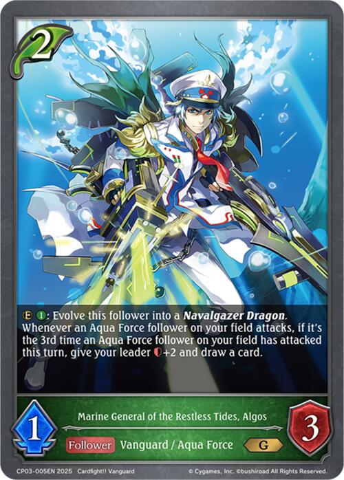 Marine General of the Restless Tides, Algos (CP03-005EN) [Cardfight!! Vanguard] - Bushiroad - Card Brawlers | Quebec | Canada |
