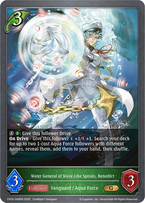 Water General of Wave-Like Spirals, Benedict (CP03-008EN) [Cardfight!! Vanguard] - Bushiroad - Card Brawlers | Quebec | Canada |