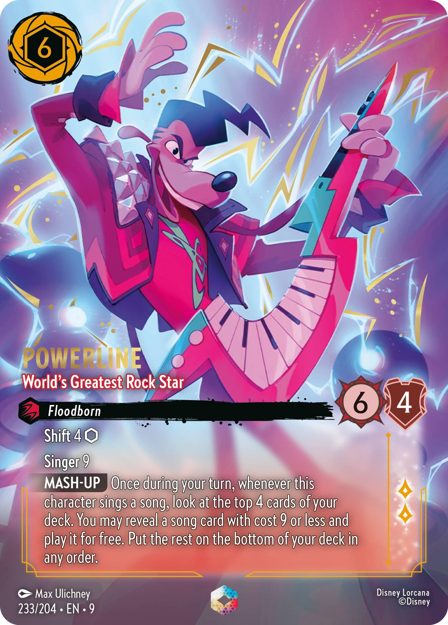Powerline - World's Greatest Rock Star (Enchanted) (233/204) [Fabled] - Disney - Card Brawlers | Quebec | Canada |