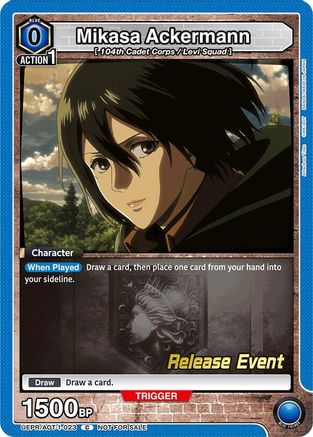 Mikasa Ackermann (023) (UEPR/AOT-1-023) - UE10BT Attack on Titan Release Event Cards - UE10BT: Attack on Titan Release Event Cards - Card Brawlers | Quebec | Canada |