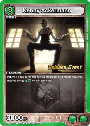Kenny Ackermann (035) (UEPR/AOT-1-035) - UE10BT Attack on Titan Release Event Cards - UE10BT: Attack on Titan Release Event Cards - Card Brawlers | Quebec | Canada |