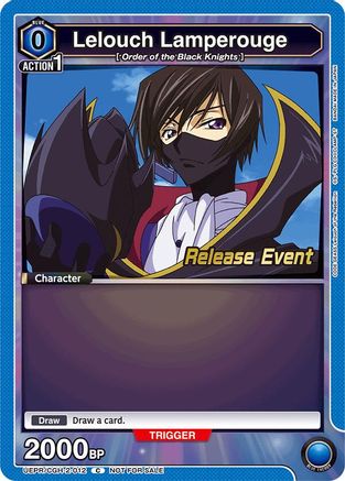 Lelouch Lamperouge (012) (UEPR/CGH-2-012) - UEX03BT CODE GEASS Lelouch of the Rebellion Vol2 Release Event Cards - UEX03BT: CODE GEASS: Lelouch of the Rebellion Vol.2 Release Event Cards - Card Brawlers | Quebec | Canada |