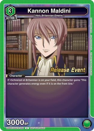 Kannon Maldini (UEX03BT/CGH-2-050) - UEX03BT CODE GEASS Lelouch of the Rebellion Vol2 Release Event Cards - UEX03BT: CODE GEASS: Lelouch of the Rebellion Vol.2 Release Event Cards - Card Brawlers | Quebec | Canada |