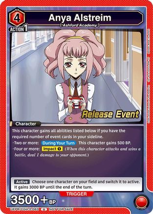 Anya Alstreim (063) (UEPR/CGH-2-063) - UEX03BT CODE GEASS Lelouch of the Rebellion Vol2 Release Event Cards - UEX03BT: CODE GEASS: Lelouch of the Rebellion Vol.2 Release Event Cards - Card Brawlers | Quebec | Canada |