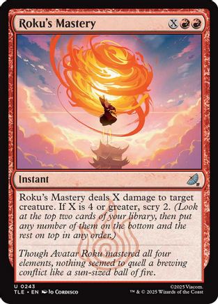 Roku's Mastery [Avatar: The Last Airbender: Eternal-Legal] - Magic: The Gathering - Card Brawlers | Quebec | Canada |