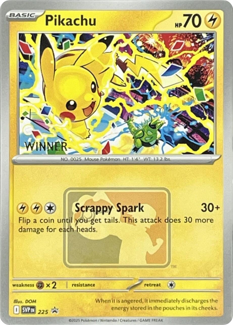 Pikachu (225) (World Championship 2025) [Winner] [Scarlet & Violet: Black Star Promos] - Pokémon - Card Brawlers | Quebec | Canada |