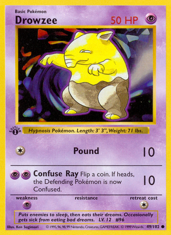 Drowzee (49/102) (Shadowless) [Base Set 1st Edition] - Pokémon - Card Brawlers | Quebec | Canada |