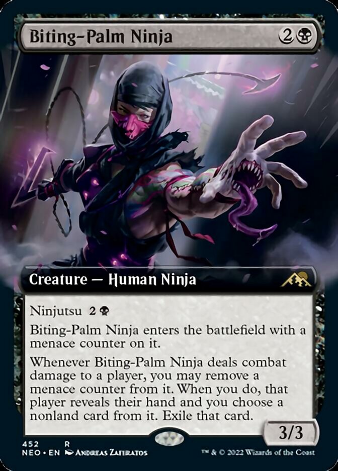 Biting-Palm Ninja (Extended Art) [Kamigawa: Neon Dynasty] - Magic: The Gathering - Card Brawlers | Quebec | Canada |