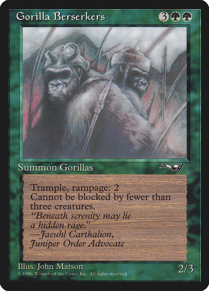 Gorilla Berserkers (Mouths Closed) [Alliances] - Magic: The Gathering - Card Brawlers | Quebec | Canada |