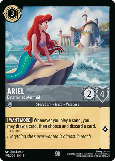 Ariel - Determined Mermaid (196/204) [Fabled] - Disney - Card Brawlers | Quebec | Canada |