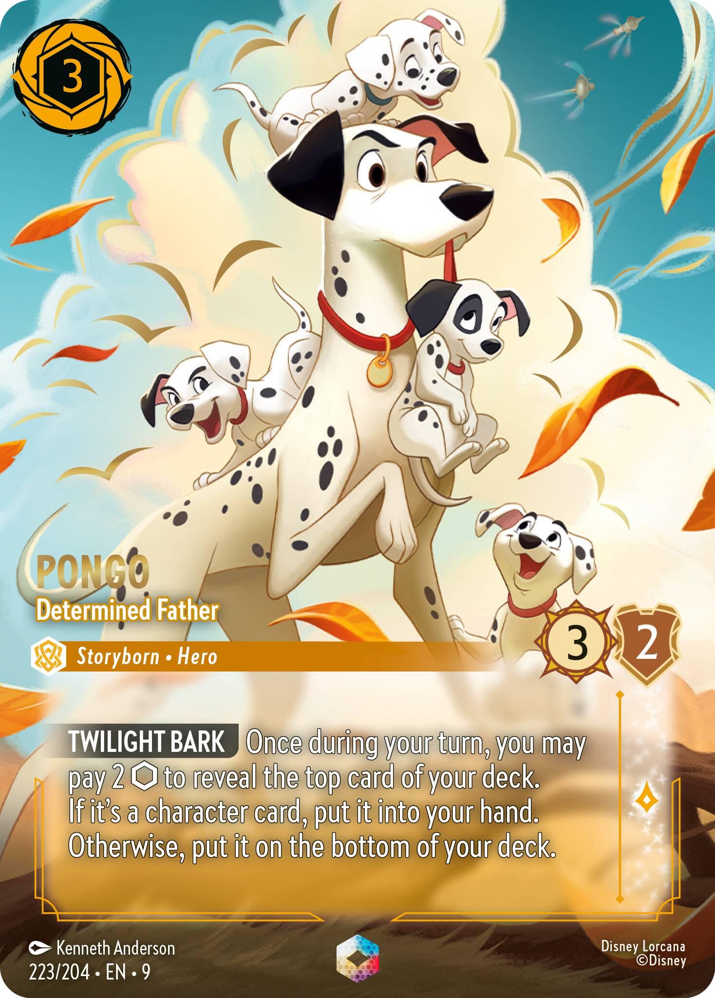 Pongo - Determined Father (Enchanted) (223/204) [Fabled] - Disney - Card Brawlers | Quebec | Canada |