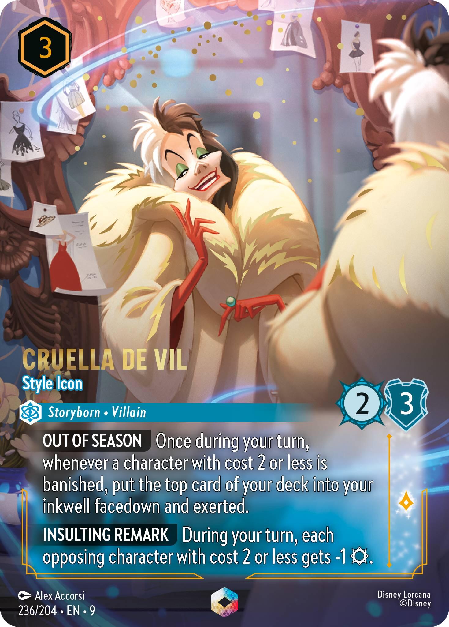Cruella De Vil - Style Icon (Enchanted) (236/204) [Fabled] - Disney - Card Brawlers | Quebec | Canada |