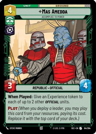 Mas Amedda - Accomplice to Power (84/264) (84/264) [Secrets of Power] - Fantasy Flight Games - Card Brawlers | Quebec | Canada |