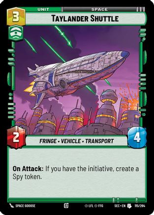 Taylander Shuttle (115/264) (115/264) [Secrets of Power] - Fantasy Flight Games - Card Brawlers | Quebec | Canada |