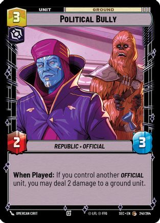 Political Bully (241/264) (241/264) [Secrets of Power] - Fantasy Flight Games - Card Brawlers | Quebec | Canada |