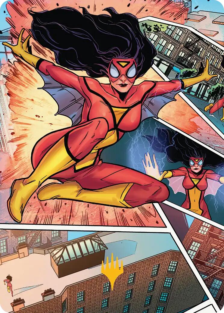 Spider-Woman, Stunning Savior Art Card (Gold-Stamped Planeswalker Symbol) [Marvel's Spider-Man Art Series] - Magic: The Gathering - Card Brawlers | Quebec | Canada |
