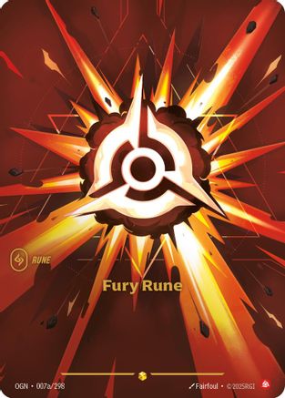 Fury Rune (Alternate Art) (007a/298) - Origins Foil - Origins - Card Brawlers | Quebec | Canada |