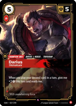 Darius - Trifarian (027/298) - Origins Foil - Origins - Card Brawlers | Quebec | Canada |