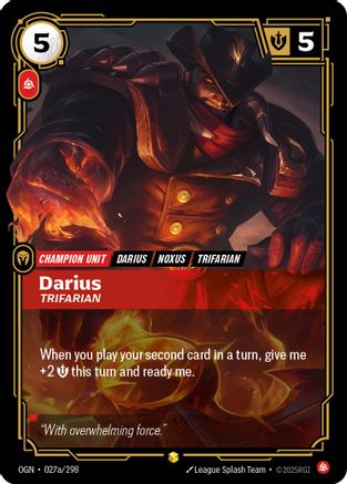 Darius - Trifarian (Alternate Art) (027a/298) - Origins Foil - Origins - Card Brawlers | Quebec | Canada |