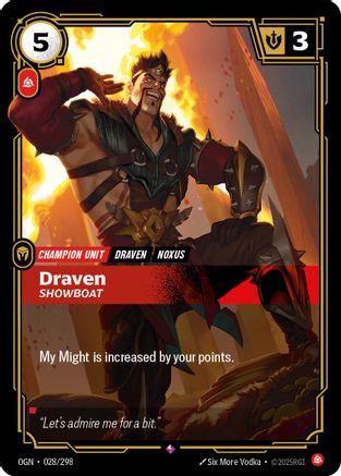 Draven - Showboat (028/298) - Origins Foil - Origins - Card Brawlers | Quebec | Canada |