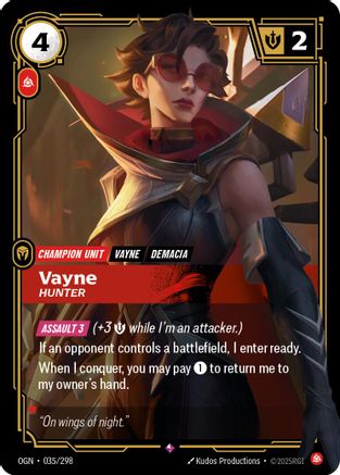 Vayne - Hunter (035/298) - Origins Foil - Origins - Card Brawlers | Quebec | Canada |