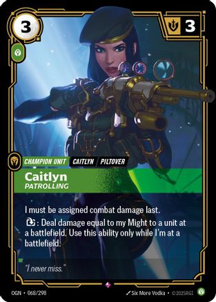 Caitlyn - Patrolling (068/298) - Origins Foil - Origins - Card Brawlers | Quebec | Canada |