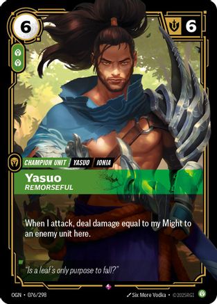 Yasuo - Remorseful (076/298) - Origins Foil - Origins - Card Brawlers | Quebec | Canada |