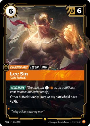 Lee Sin - Centered (Alternate Art) (151a/298) - Origins Foil - Origins - Card Brawlers | Quebec | Canada |