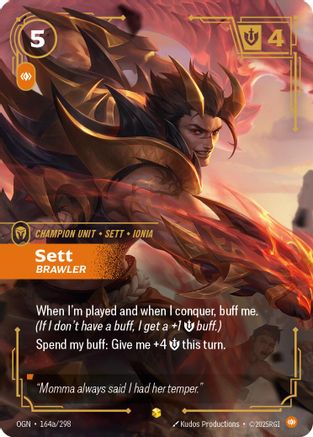 Sett - Brawler (Alternate Art) (164a/298) - Origins Foil - Origins - Card Brawlers | Quebec | Canada |