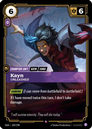 Kayn - Unleashed (189/298) - Origins Foil - Origins - Card Brawlers | Quebec | Canada |