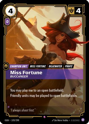 Miss Fortune - Buccaneer (193/298) - Origins Foil - Origins - Card Brawlers | Quebec | Canada |