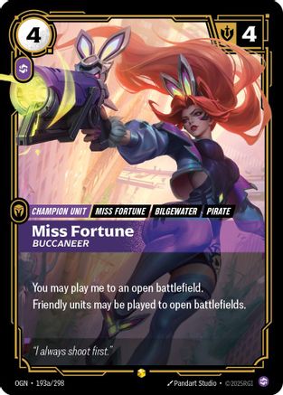 Miss Fortune - Buccaneer (Alternate Art) (193a/298) - Origins Foil - Origins - Card Brawlers | Quebec | Canada |