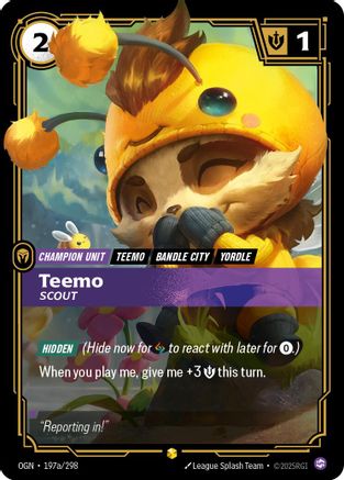Teemo - Scout (Alternate Art) (197a/298) - Origins Foil - Origins - Card Brawlers | Quebec | Canada |