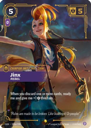 Jinx - Rebel (Alternate Art) (202a/298) - Origins Foil - Origins - Card Brawlers | Quebec | Canada |