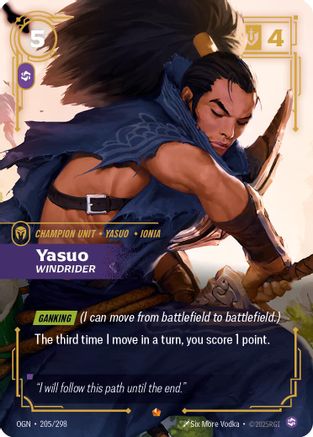 Yasuo - Windrider (205/298) - Origins Foil - Origins - Card Brawlers | Quebec | Canada |