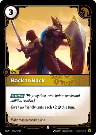 Back to Back (206/298) - Origins - Origins - Card Brawlers | Quebec | Canada |