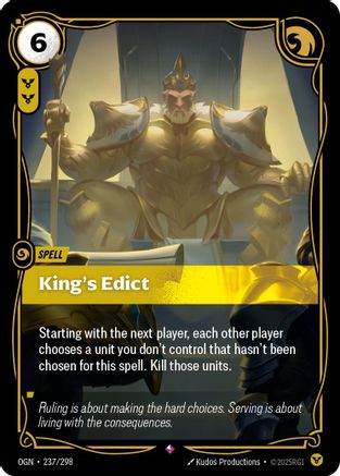 King's Edict (237/298) - Origins Foil - Origins - Card Brawlers | Quebec | Canada |