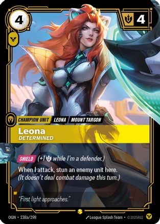 Leona - Determined (Alternate Art) (238a/298) - Origins Foil - Origins - Card Brawlers | Quebec | Canada |