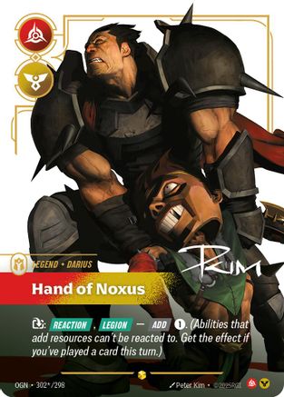 Darius - Hand of Noxus (Signature) (302*/298) - Origins Foil - Origins - Card Brawlers | Quebec | Canada |