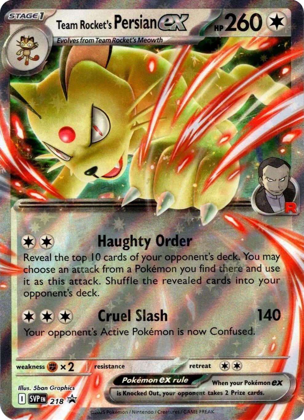 Team Rocket's Persian ex (218) [Scarlet & Violet: Black Star Promos] - Pokémon - Card Brawlers | Quebec | Canada |