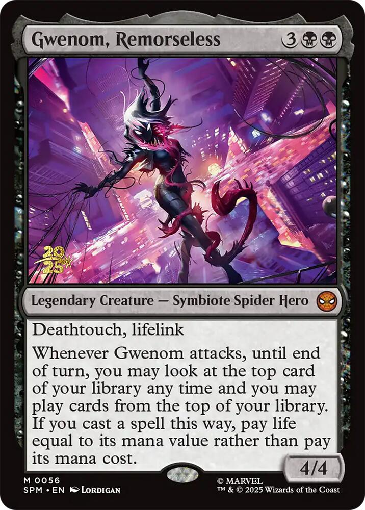 Gwenom, Remorseless [Marvel's Spider-Man Prerelease Promos] - Magic: The Gathering - Card Brawlers | Quebec | Canada |