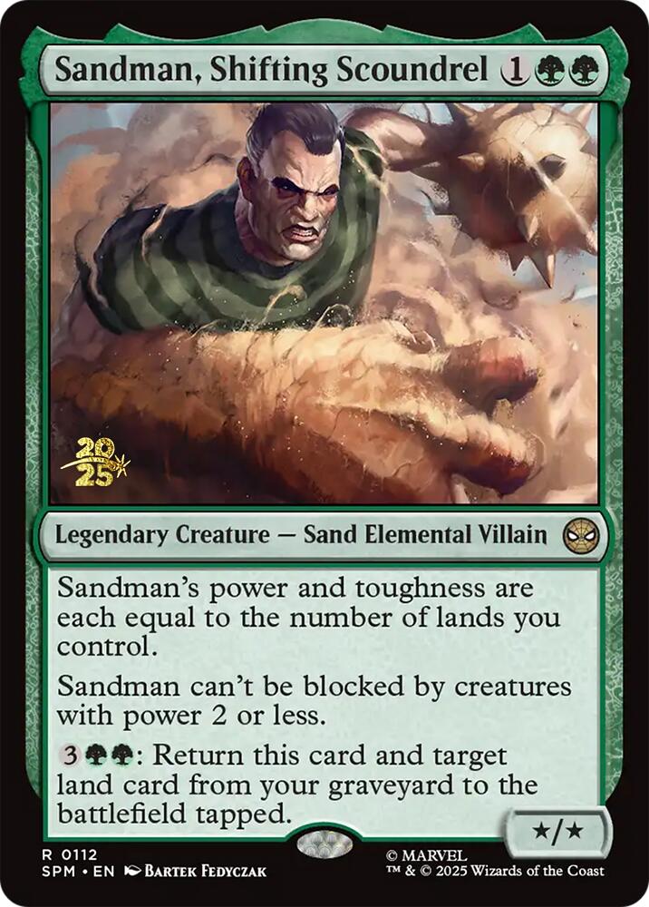 Sandman, Shifting Scoundrel [Marvel's Spider-Man Prerelease Promos] - Magic: The Gathering - Card Brawlers | Quebec | Canada |