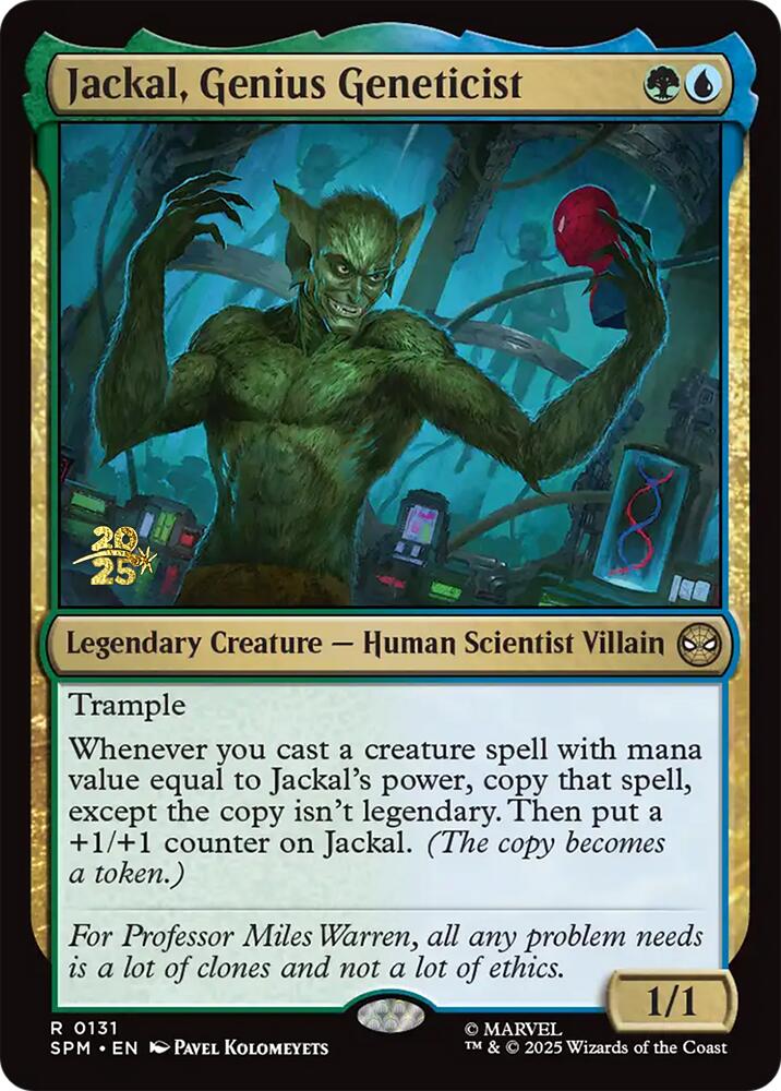 Jackal, Genius Geneticist [Marvel's Spider-Man Prerelease Promos] - Magic: The Gathering - Card Brawlers | Quebec | Canada |