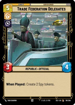Trade Federation Delegates (191/264) (191/264) [Secrets of Power] - Fantasy Flight Games - Card Brawlers | Quebec | Canada |