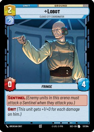 Lobot (57/264) - Cloud City Coordinator (57/264) [Secrets of Power] - Fantasy Flight Games - Card Brawlers | Quebec | Canada |