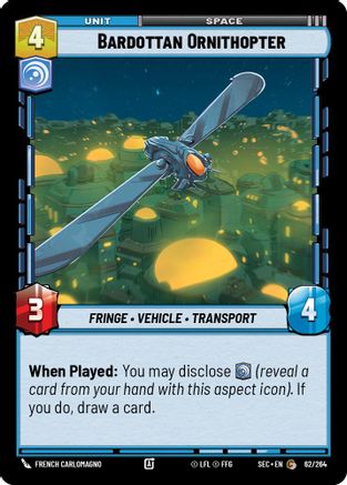 Bardottan Ornithopter (62/264) (62/264) [Secrets of Power] - Fantasy Flight Games - Card Brawlers | Quebec | Canada |