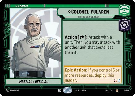 Colonel Yularen (6/264) - This is Why We Plan (6/264) [Secrets of Power] - Fantasy Flight Games - Card Brawlers | Quebec | Canada |