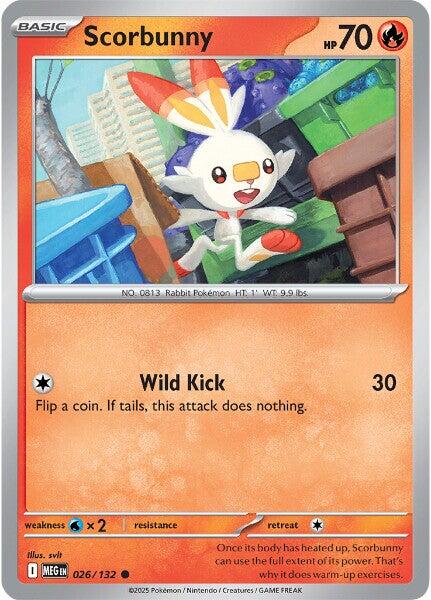 Scorbunny (026/132) [Mega Evolutions: Base Set] - Pokémon - Card Brawlers | Quebec | Canada |