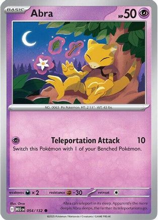 Abra (054/132) [Mega Evolution: Base Set] - Pokémon - Card Brawlers | Quebec | Canada |